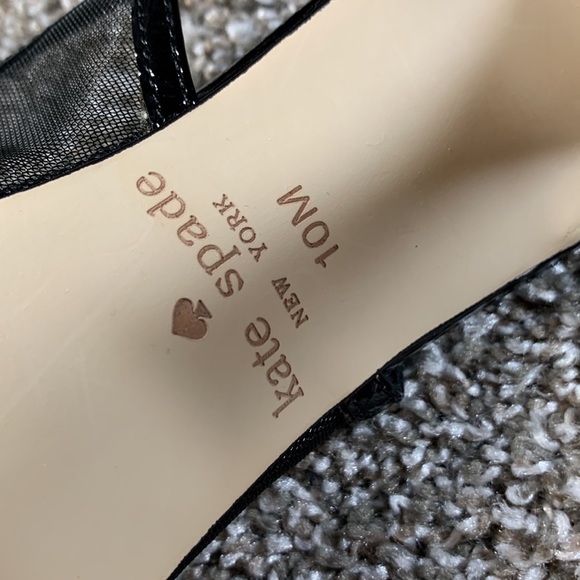 Used Kate Spade mesh sling backs size 10 black - Picture 3 of 8